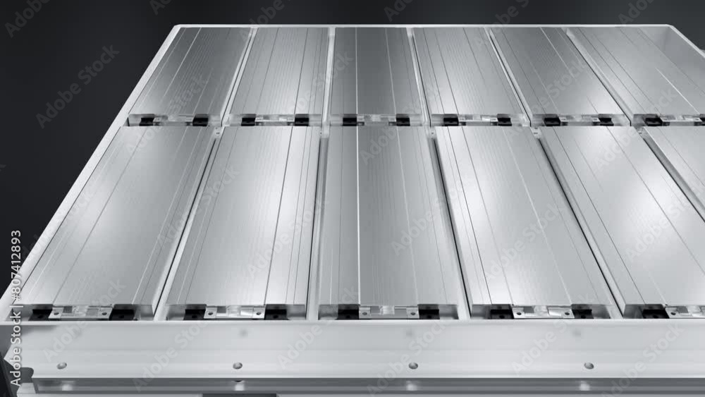 Electric vehicle lithium ion rechargeable battery module inside metal ...