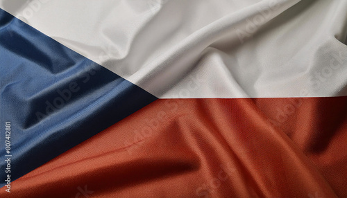 Realistic Artistic Representation of The Czech Republic Islands waving flag photo