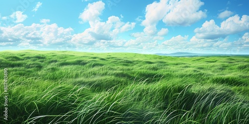 Radiant Paradise: A Lush Green Field Basking in the Glow of the Sun.