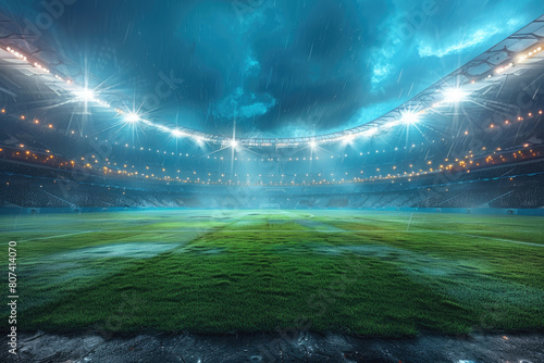 Soccer stadium field, soccer background © Hound