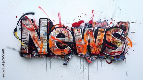 The word News created in Graffiti Typography.