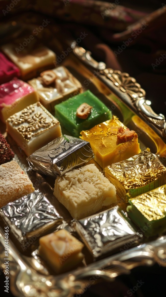 A tray of assorted desserts, including some with nuts A tray of assorted desserts, including some with nuts