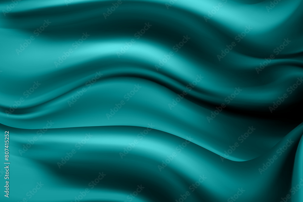 Fototapeta premium 3d silk, satin, luxury green color wallpaper cloth texture background. Elegant decoration for you web and banner.