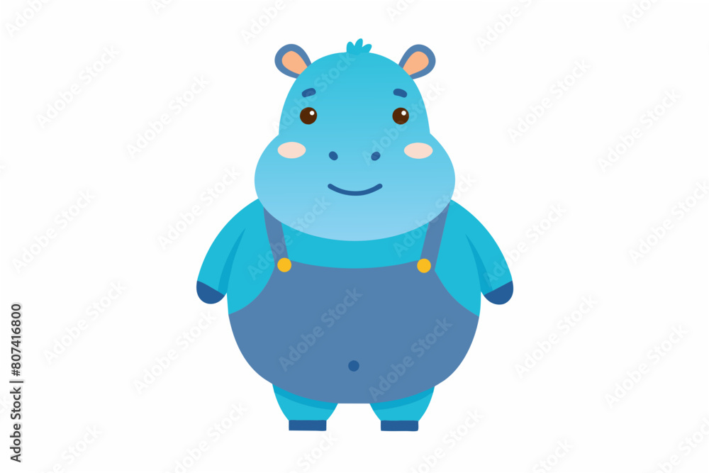 hippo emoji sheet vector illustration