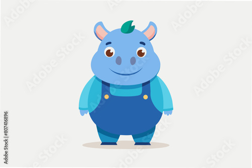 rhino emoji sheet vector illustration