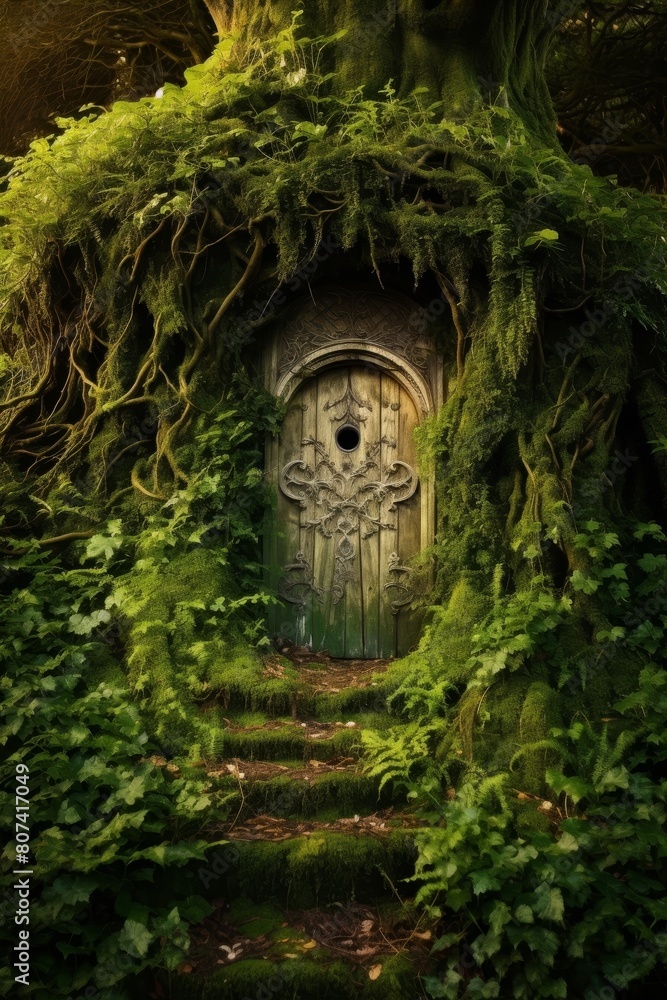 Naklejka premium Enchanted forest doorway