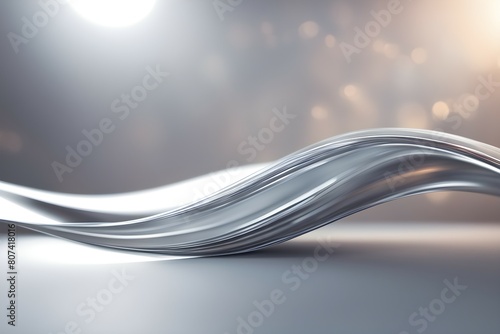 A silver wave is shown in a silver background