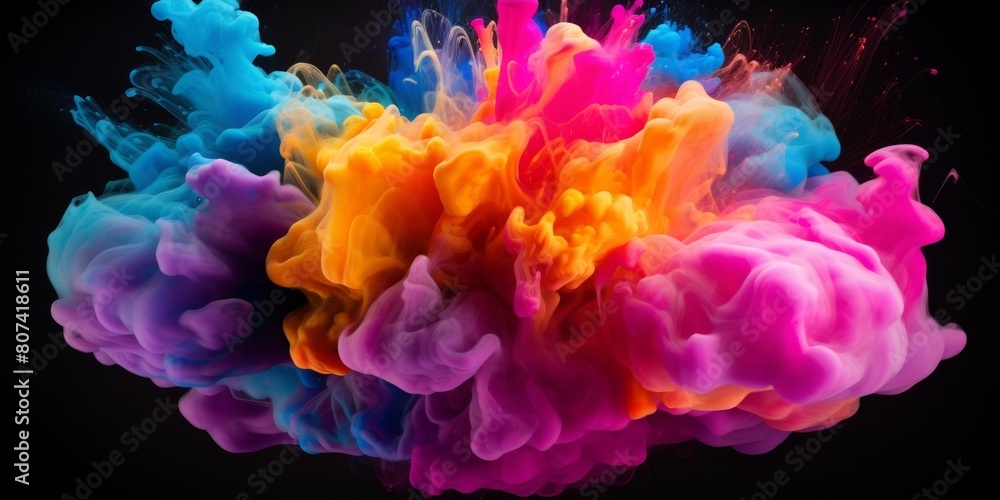 Obraz premium Colorful smoke explosion abstract background