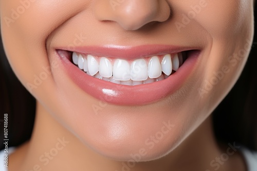 Close-up of a person s bright  healthy smile