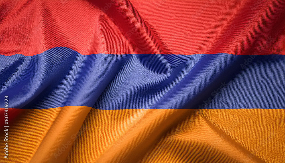 Realistic Artistic Representation of The Republic of Armenia waving flag Realistic Artistic Representation of The Republic of Armenia waving flag