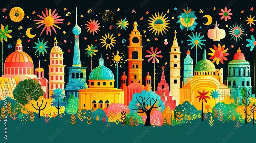 Obraz premium Flat Design Extravaganza for World Fair Trade Day