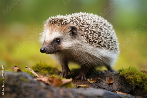 Curious hedgehog in natural habitat