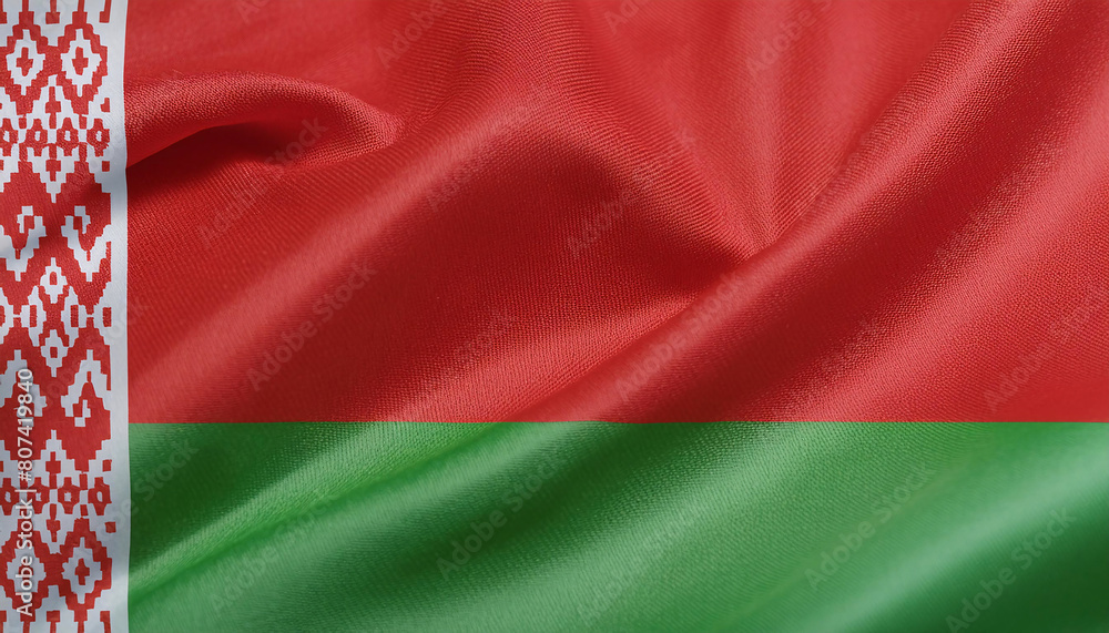 Fototapeta premium Realistic Artistic Representation of The Republic of Belarus waving flag
