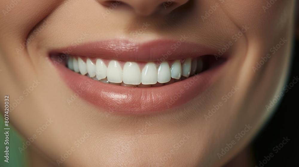 close-up of a smiling woman's lips and teeth close-up of a smiling woman's lips and teeth
