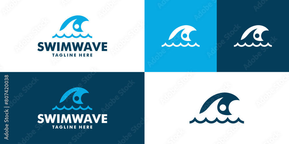 Vector design template of swimming logo. Waves, oceans, pools, sports, championships. EPS 10 icon symbols Vector design template of swimming logo. Waves, oceans, pools, sports, championships. EPS 10 icon symbols