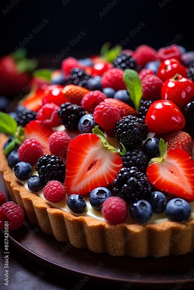 Delicious fresh berry tart
