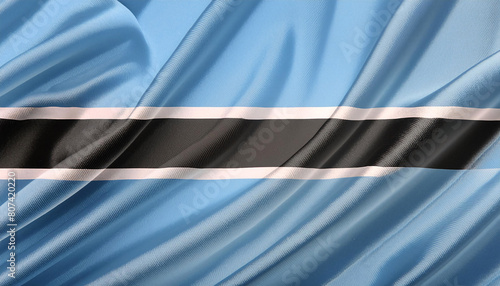Realistic Artistic Representation of The Republic of Botswana waving flag