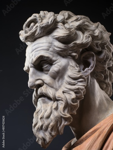 Dramatic portrait of an ancient greek philosopher