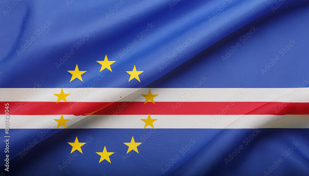 Realistic Artistic Representation of The Republic of Cabo Verde waving flag Realistic Artistic Representation of The Republic of Cabo Verde waving flag