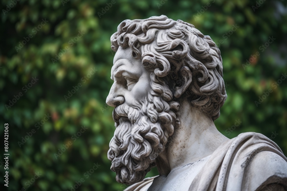 Detailed sculpture of a man with curly hair Detailed sculpture of a man with curly hair