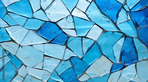 Shattered glass texture in blue tones