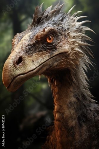 Close-up portrait of a fierce-looking dragon-like reptile