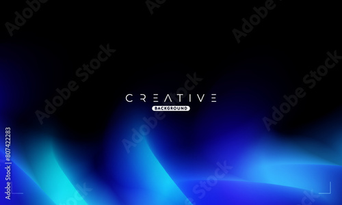 Abstract Dynamic Gradient Background. Blue and Black Fluid Color Gradient. Design Template For ads, Banner, Poster, Cover, Web, Brochure, Wallpaper, and flyer. Vector.