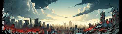 Wallpaper Mural Dystopian city skyline with ominous clouds Torontodigital.ca