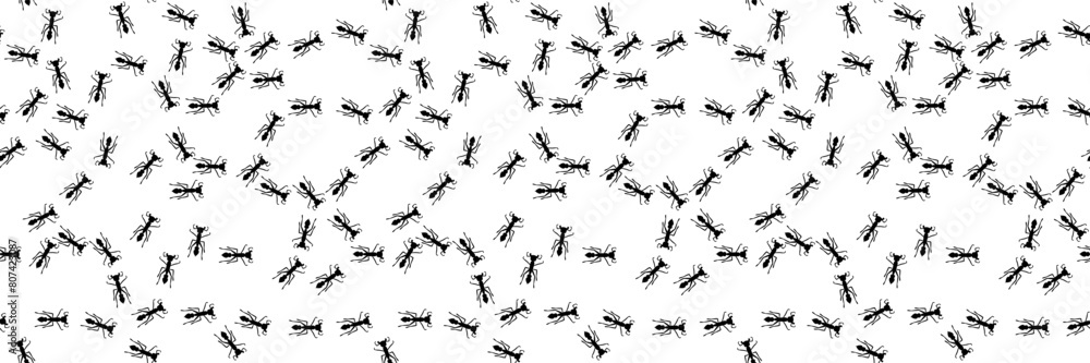 Ant trail seamless pattern. Insect invasion concept. Ant trail seamless pattern. Insect invasion concept.