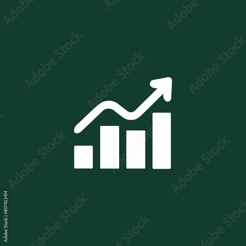 Grow icon concept. increase profit chart. profit growth symbol. increase sales. increase revenue growth chart graph sign. salary increase sales logo