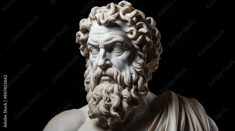 Dramatic portrait of an ancient greek philosopher