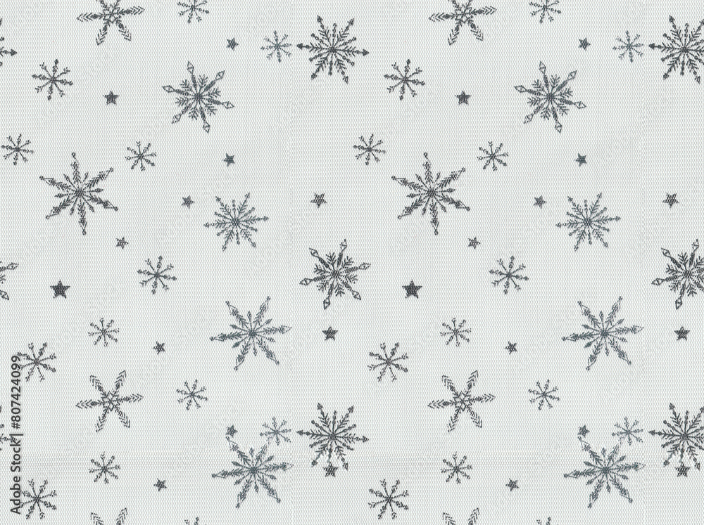 Seamless silver decorative mesh texture for decoration with snowflakes. Winter and Christmas creative decoration material background. Seamless silver decorative mesh texture for decoration with snowflakes. Winter and Christmas creative decoration material background.