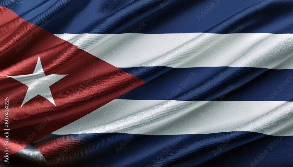 Realistic Artistic Representation of The Republic of Cuba waving flag Realistic Artistic Representation of The Republic of Cuba waving flag