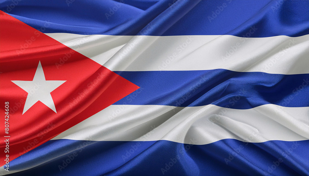 Realistic Artistic Representation of The Republic of Cuba waving flag Realistic Artistic Representation of The Republic of Cuba waving flag