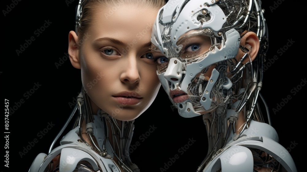 futuristic cyborg woman portrait futuristic cyborg woman portrait
