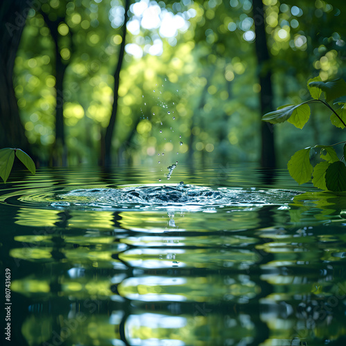 leaves reflecting in water