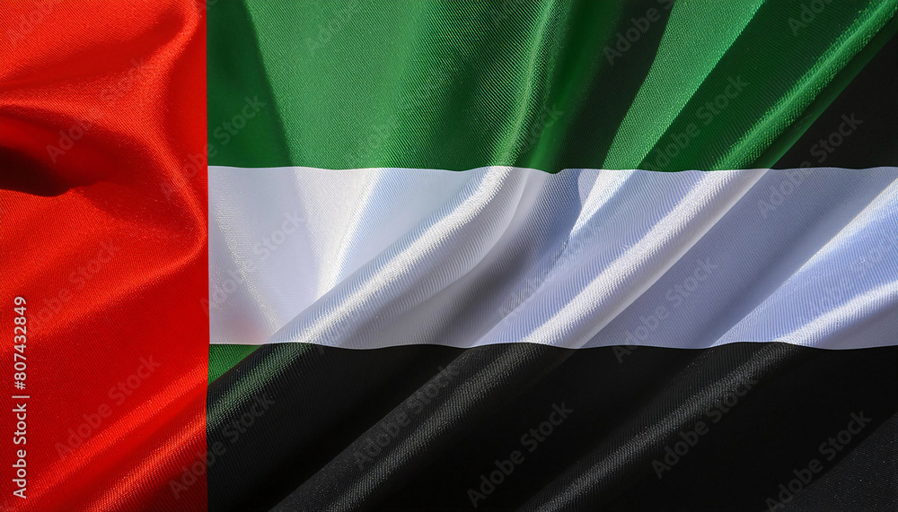 Obraz premium Realistic Artistic Representation of the United Arab Emirates waving flag