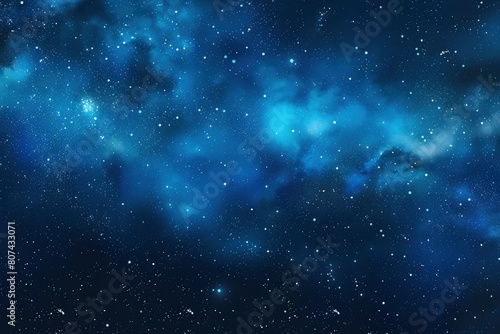 Blue dark night sky with many stars. Milkyway cosmos background - generative ai