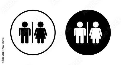 Toilet icon vector isolated on white background. Toilet sign. Man and woman restroom sign vector. Male and female icon