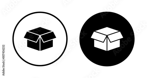 Box icon vector isolated on white background. Cardboard box, packaging open. Box vector icon