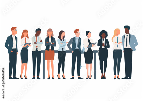 set of portrait avatar icons, business people like boss and worker or manager man woman face character vector illustration on white background
