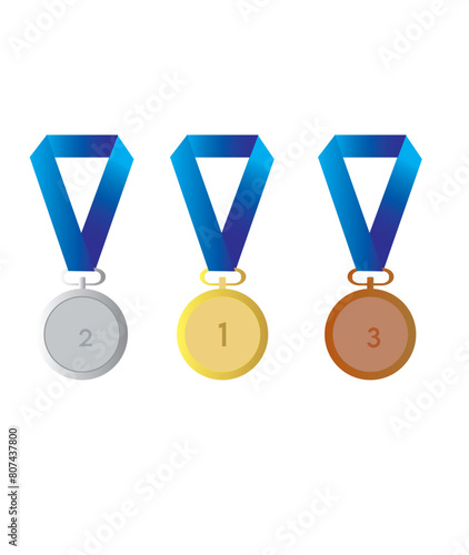 Olympic vector illustrations. Olympic icons, medals and torch vector set