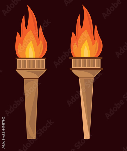 Olympic vector illustrations. Olympic icons, medals and torch vector set