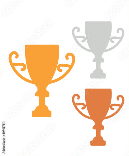Olympic vector illustrations. Olympic icons, medals and torch vector set