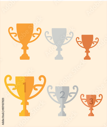 Olympic vector illustrations. Olympic icons, medals and torch vector set