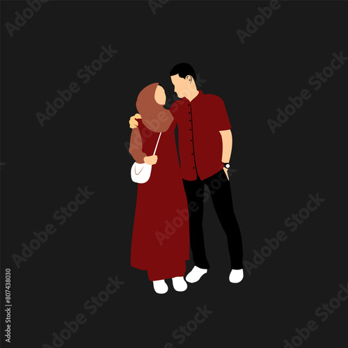 men embrace women romantically vector illustration