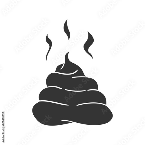 Shit Icon Silhouette Illustration. Funny Vector Graphic Pictogram Symbol Clip Art. Doodle Sketch Black Sign.