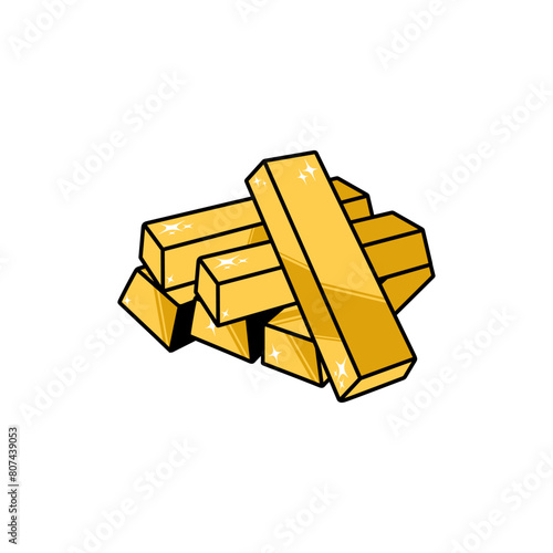 piles of gold bars vector illustration