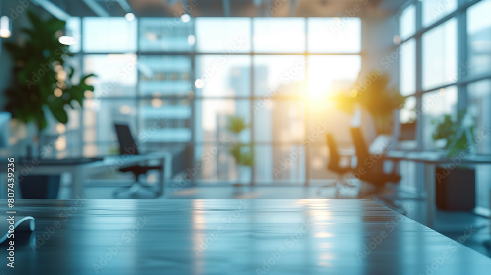 Office blurred background, sunlight, sunny, work