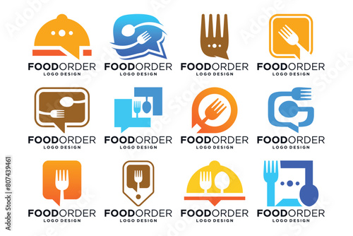 Modern Food order logo design collection